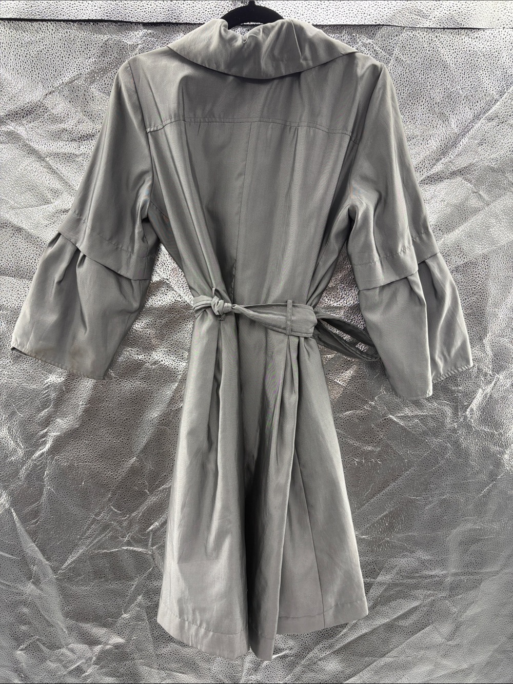 Walter Grey Belted Swing Trench Coat - Picture 6 of 6
